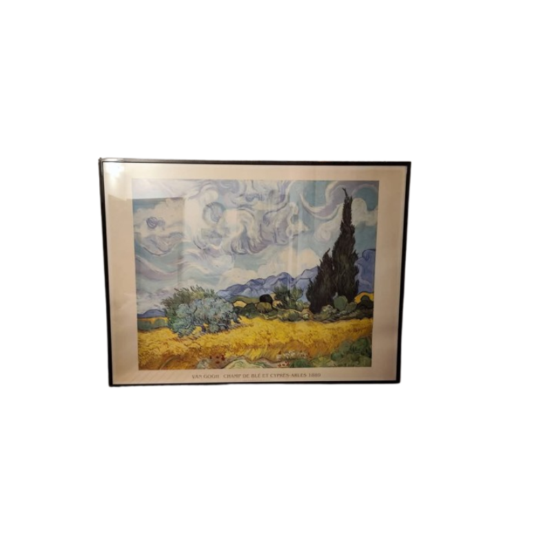 Stampa Campo di grano con cipressi - Van Gogh